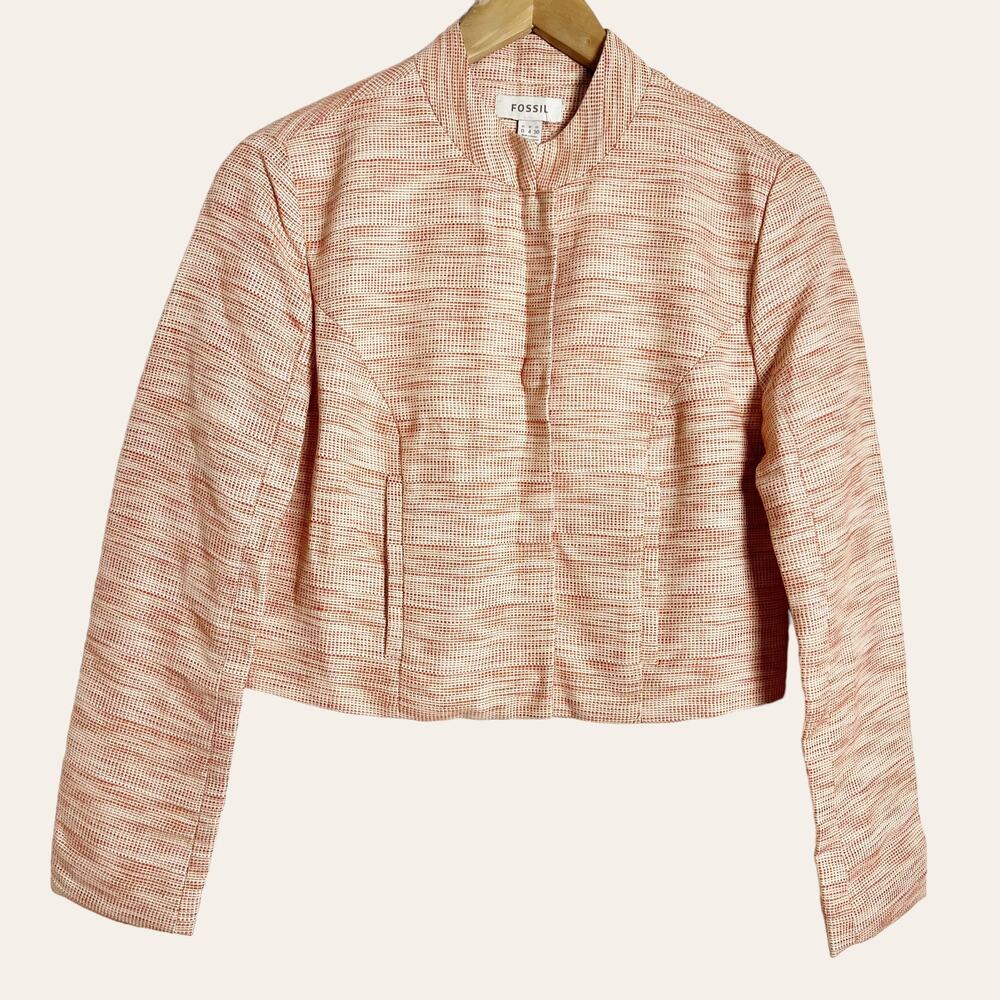 FOSSIL NEW Tori Burnt Henna Crop Jacket Size 0
